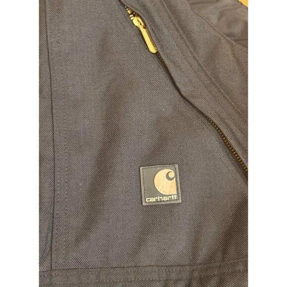 Carhartt R33 Duck Insulated Bib Overalls Blk 40x34 USA Made Quilted Arctic Lined - Picture 6 of 8